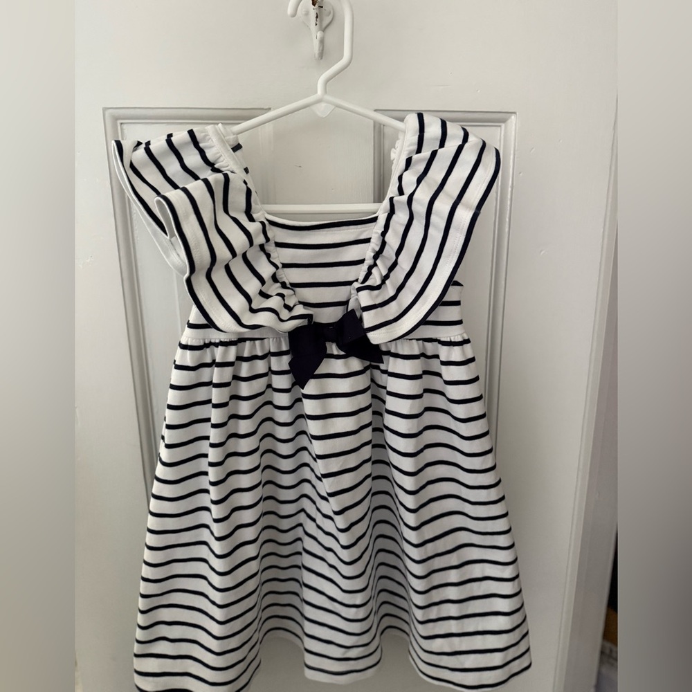 Janie and Jack Navy and White Striped Dress